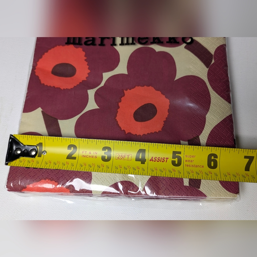 Marimekko 2 Pack Res Unikko Paper napkins 33x33cm 6.5" Dining Retro Floral - Picture 4 of 7